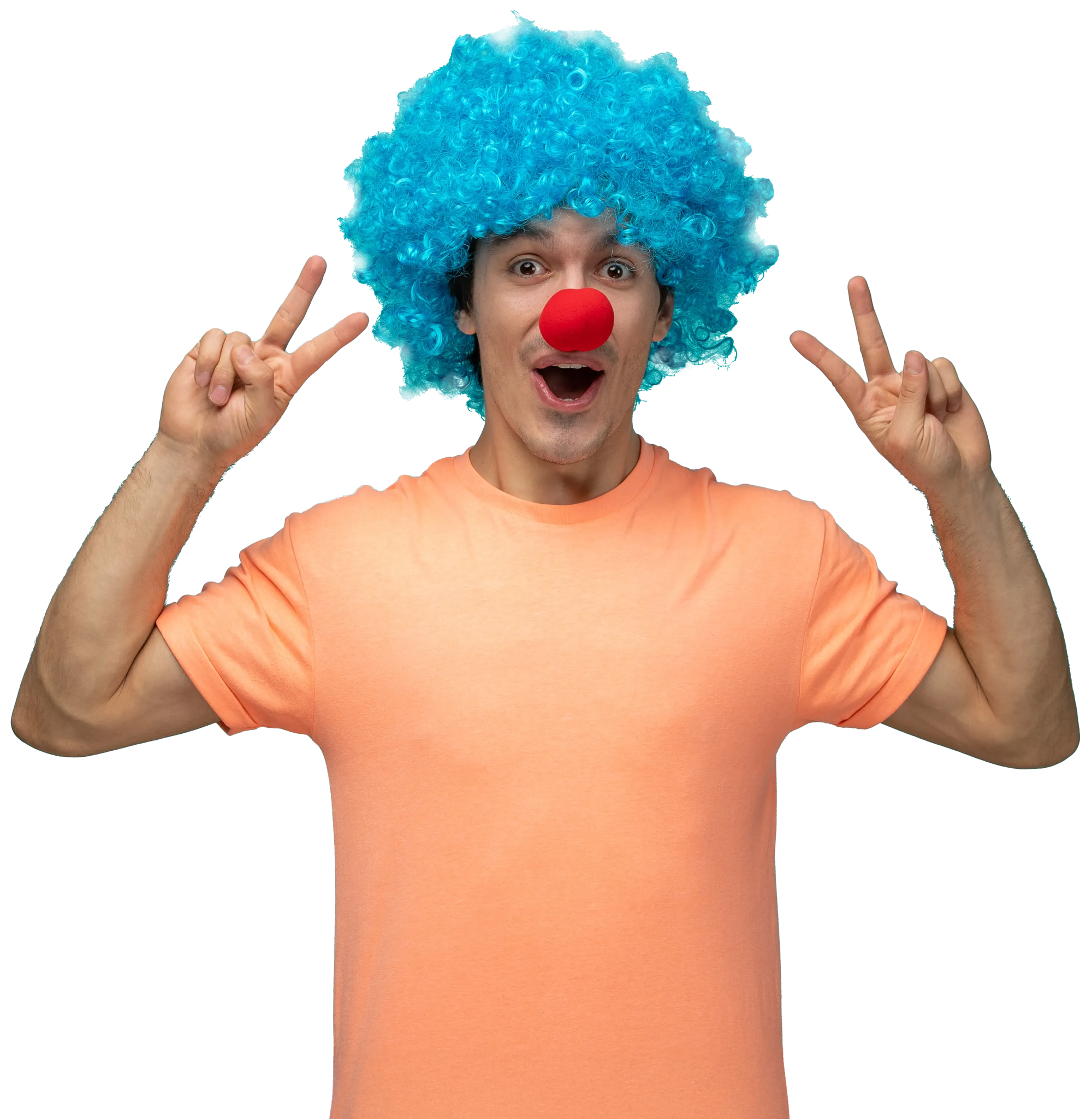 Junger Mann verkleidet als Clown